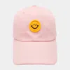 Fashnzfab Smile Accented Solid Baseball Cap In Pink