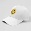 Fashnzfab Smile Accented Solid Baseball Cap In White