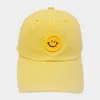Fashnzfab Smile Accented Solid Baseball Cap In Yellow