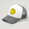 Fashnzfab Smile Face Patch Mesh Back Baseball Trucker Cap In Multi