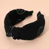 Fashnzfab Smile Face Pattern Knot Headband In Black