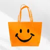Fashnzfab Smile Face Printed Transparent Tote Bag / Shoulder Bag In Orange