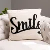Fashnzfab Smile Message Cushion Cover In Neutral