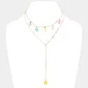Fashnzfab Smile Message Emoji Pendant Double Layered Y Necklace In Gold