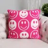 Fashnzfab Smile Patterned Cushion Cover In Pink