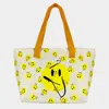 Fashnzfab Smile Patterned Shoulder Bag In Yellow
