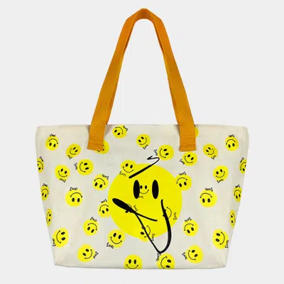 Fashnzfab Smile Patterned Shoulder Bag In Yellow