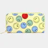 Fashnzfab Smile Patterned Zipper Wallet In Yellow