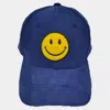 Fashnzfab Smile Pointed Corduroy Baseball Cap In Blue