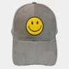 Fashnzfab Smile Pointed Corduroy Baseball Cap In Gray