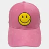 Fashnzfab Smile Pointed Corduroy Baseball Cap In Pink