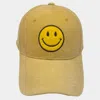 Fashnzfab Smile Pointed Corduroy Baseball Cap In Yellow