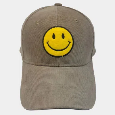 Fashnzfab Smile Pointed Corduroy Baseball Cap In Yellow