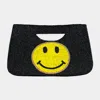 Fashnzfab Smile Seed Beaded Tote / Crossbody Bag In Black