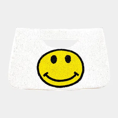 Fashnzfab Smile Seed Beaded Tote / Crossbody Bag In Yellow