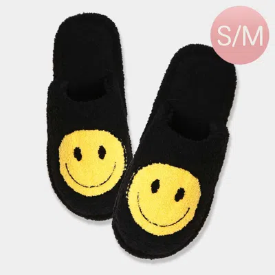 Fashnzfab Smile Soft Home Indoor Floor Slippers Black S/m