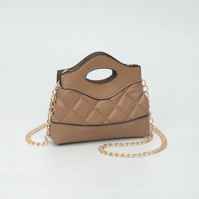 Fashnzfab Smooth Faux Leather Mini Quilted Handbag Crossbody Bag In Gray