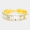 Fashnzfab Smoothed Square Rhinestone Evening Bracelet Gold In Gold