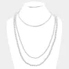 Fashnzfab Snake Chain Metal Ball Bib Necklace In Metallic