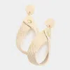 Fashnzfab Snake Patterned Leather Ribbon Dangle Earrings In Metallic