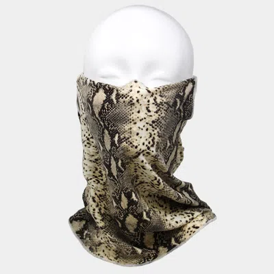 Fashnzfab Snake Print Seamless Face Tube Mask / Scarf In Sand