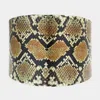 Fashnzfab Snake Skin Cuff Bracelet Black, Brown In Multi