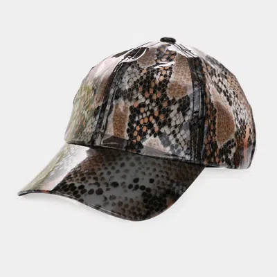 Fashnzfab Snake Skin Pattern Baseball Cap In Gold