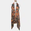 Fashnzfab Snake Skin Pattern Scarf Vest Poncho In Orange