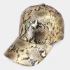 Fashnzfab Snake Skin Patterned Baseball Cap In Gold