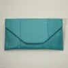 Fashnzfab Snake Skin Patterned Envelope Clutch / Shoulder Bag In Blue