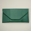 Fashnzfab Snake Skin Patterned Envelope Clutch / Shoulder Bag In Green