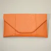 Fashnzfab Snake Skin Patterned Envelope Clutch / Shoulder Bag In Orange