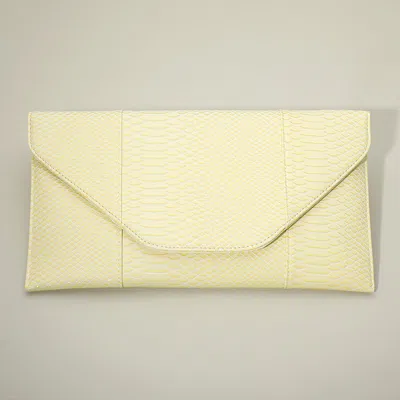 Fashnzfab Snake Skin Patterned Envelope Clutch / Shoulder Bag In White