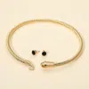 Fashnzfab Snake Torque Choker Necklace In Gold