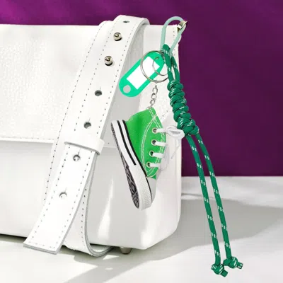 Fashnzfab Sneakers Name Tag Braided Thread Keychain / Bag Charm In Green