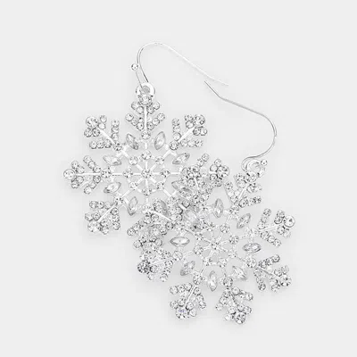 Fashnzfab Snowflake Dangle Earrings In Silver