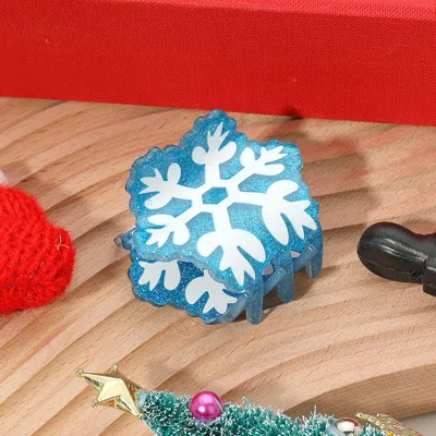 Fashnzfab Snowflake Hair Claw Clip In Blue