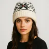 Fashnzfab Snowflake Pattern Knit Winter Beanie Hat In Multi