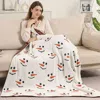 Fashnzfab Snowman Face Patterned Reversible Throw Blanket In White