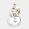 Fashnzfab Snowman Metal Pin Brooch / Pendant In Multi