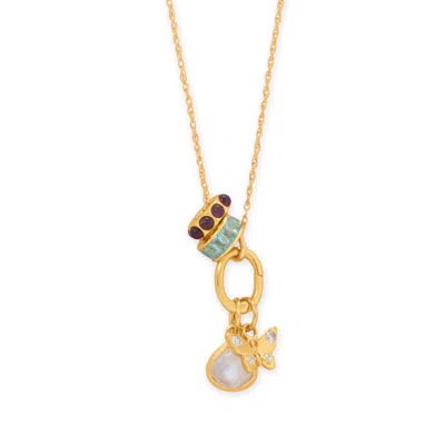 Fashnzfab Soarin' And Shinin'! 18" 14 Karat Gold Plated Charm Necklace In Orange