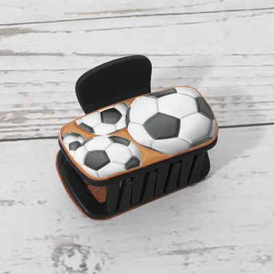 Fashnzfab Soccer Ball Mini Hair Claw Clip In Multi