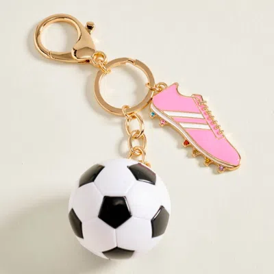 Fashnzfab Soccer Ball Shoes Charm Keychain Bag Charm In Multi