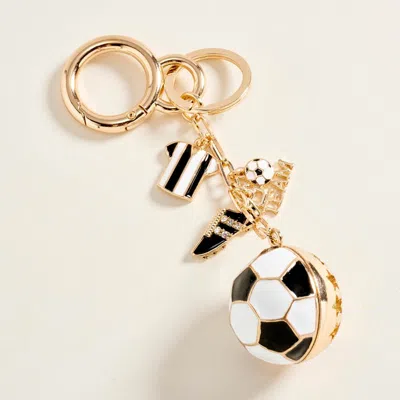 Fashnzfab Soccer Keychain Bag Charm In Gold
