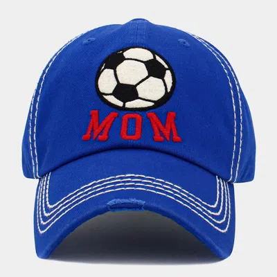 Fashnzfab Soccer Mom Message Vintage Baseball Cap In Blue