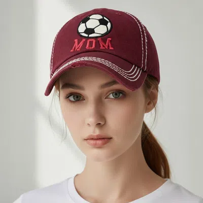 Fashnzfab Soccer Mom Message Vintage Baseball Cap In Red