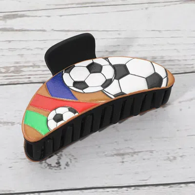 Fashnzfab Soccer Theme Hair Claw Clip In Multi