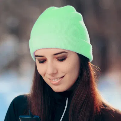 Fashnzfab Soft Basic Beanie Hat In Green