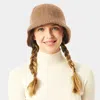 Fashnzfab Soft Cable Knit Solid Bucket Hat In Beige
