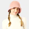 Fashnzfab Soft Cable Knit Solid Bucket Hat In Beige